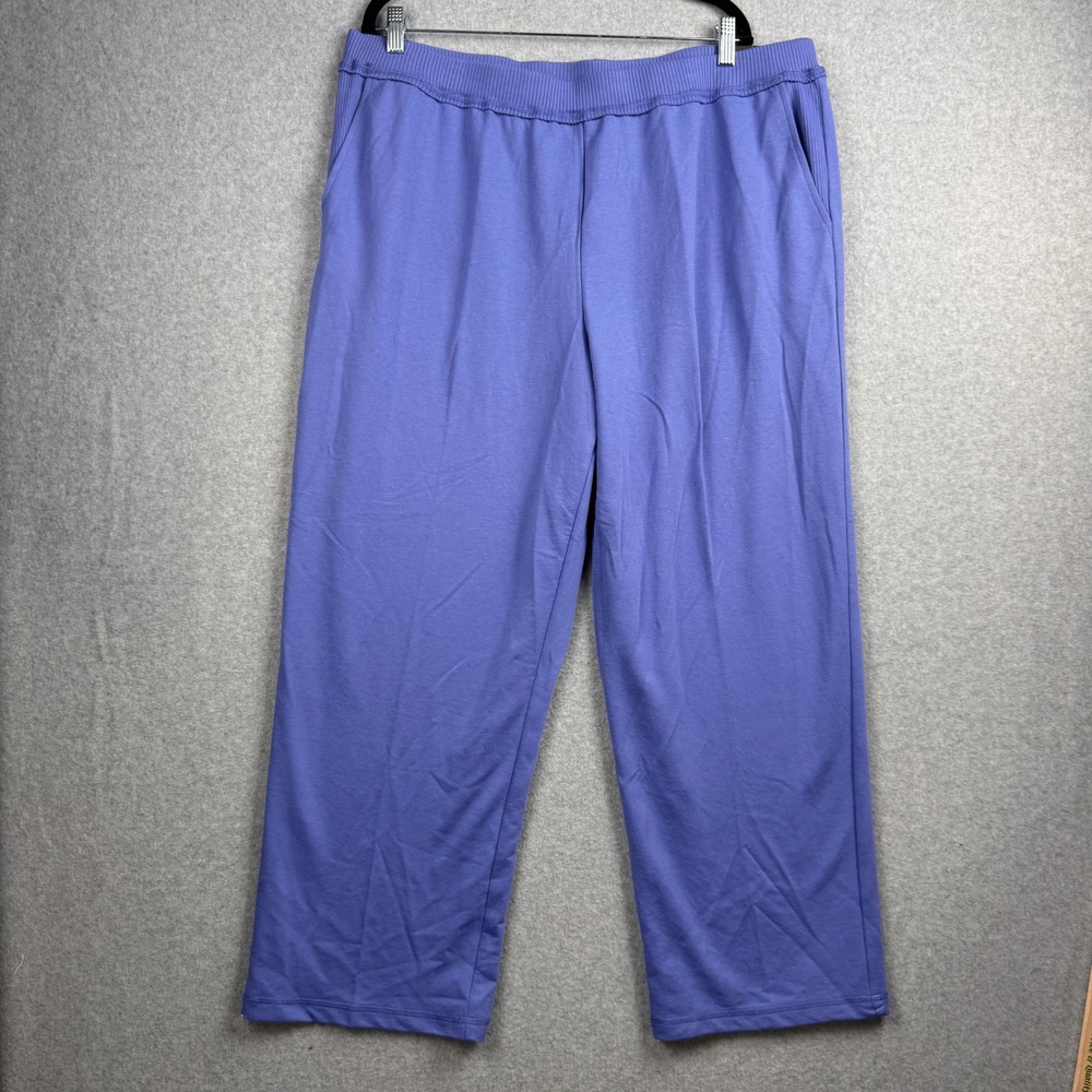 Alfred Dunner Pants Womens XL Iris Purple Classic Fit Comfort Waist Knit NEW
